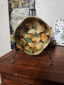 Dryden Pottery, Hot Springs Arkansas '99 - handgeworfen blau braun Patchwork Schüssel - Bild 1 von 8