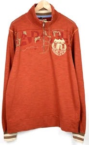 Sweatshirt NAPAPIJRI N0YAGV Pour Homme XL Mélange Logo Demi Zip Henley Pullover - Bild 1 von 6