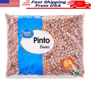 Dried Pinto Beans 8lb Protein High Fiber Gluten Free Versatile Cooking New - Picture 1 of 8