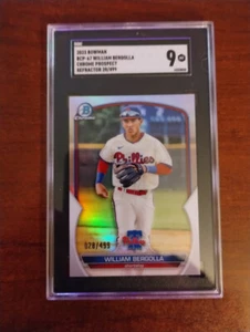 2023 Bowman #BCP-67 William Bergolla Chrome Prospects Refractor SGC 9 - Picture 1 of 2