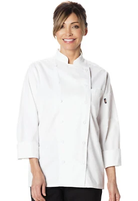 NWT DICKIES WOMEN'S EXECUTIVE CHEF COAT IN WHITE DC413 - Image 1 of 2