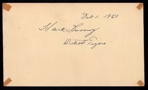 1950 1951 Detroit Tigers Hank Borowy VINTAGE 1951 GOVERNMENT POSTCARD GPC SIGNED - Picture 1 of 2