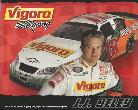 2005 JJ YELEY "VIGORO RACING JOE GIBBS RACING" #18 NASCAR BUSCH SERIES POSTCARD Cover