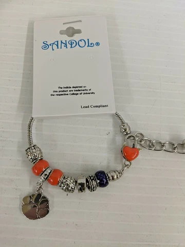 Clemson Tigers Beaded Charm Bracelet. New Cover