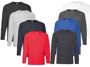 Pack of 1 3 5 Fruit of The Loom Long Sleeve T-shirt T Shirt S-3XL Lot - Picture 1 of 9
