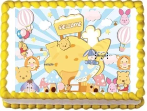 Pooh Baby Shower Image Edible Cake Topper Frosting Sheet - Picture 1 of 2