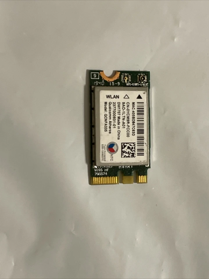 Genuine Dell OEM Wireless DW1707 WiFi 802.11 b/g/n BT4.0 NGFF Card  YCM9R 0YCM9R - Image 1 of 4