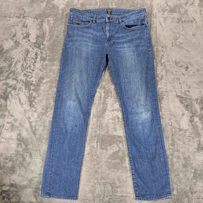Hugo Boss Delaware Slim Fit Jeans Mens 36x32 Blue Stretch Dark Wash Candiani - Image 1 of 4