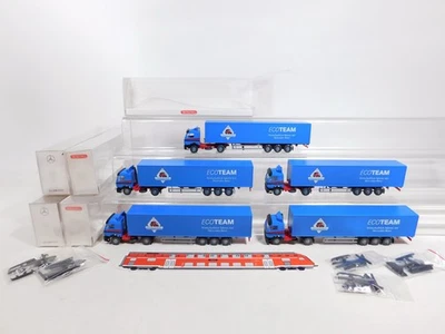 5X Wiking H0 1:87 B 6 600 0048 Modello Sattelzug/SZ MB Ecoteam S.G.+Box #CZ97-1 - Immagine 1 di 4