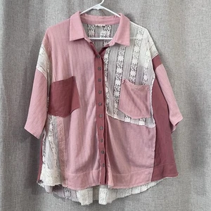 POL Oversized Button Down Shirt / Top Women’s Size Large - NEU Women’s Top - Bild 1 von 9
