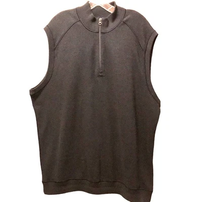 NWOT. Cutter & Buck Black Cotton Zip Up Sweater Vest. XL/TG - Image 1 of 4