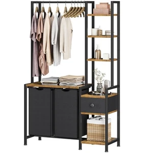 Laundry Hamper with Shelf, 5 Tiers Tall Laundry Basket Sorter with 2 Pull-Out... - Picture 1 of 6