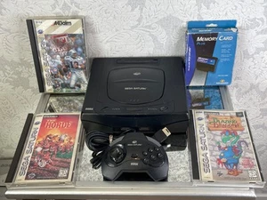 SEGA Saturn Console MK-80000 Bundle w/ 3 Games, Controller, Memory Card – TESTED - Picture 1 of 23