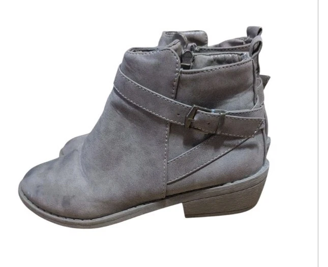 BOTAS/BOTINES TOBILLEROS PARA MUJER (Talla 7) Marrón Gamuza vegana Talla Cremallera TACÓN BAJO Gina Grp Foto 1 de 4