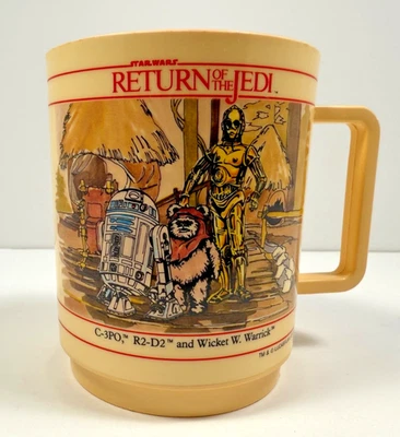 Caneca de plástico vintage 1983 Star Wars Return of the Jedi usada Lucasfilm Ltd. Deka - Imagem 1 de 4