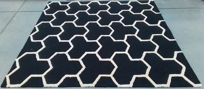 Alfombra negra/marfil 8'-0" x 8'-0" defectuosa, precio reducido 1172780703 CAM146E-8SQ Foto 1 de 4