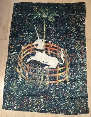 Metropolitan Musuem of Art Cloisters MMA Unicorn Captivity Silk Oversize Scarf - Image 1 of 2