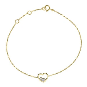 14K Gold 0,08 ct VS/F-G Diamant Herz Bettel Jubiläumsarmband - The Jewelz - Bild 1 von 4