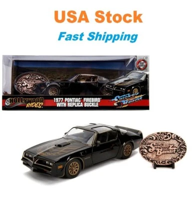 1977 Smokey and the Bandit Pontiac Firebird w Replica Buckle Jada 8.5" 1:24 - Image 1 of 4