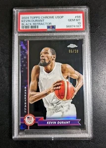 2024 Topps Chrome PSA 10 Kevin Durant Black Refractor /10 🔥 US Olympic #66 POP1 - Bild 1 von 4