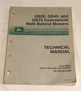 John Deere GS25, GS45, and GS75 Commercial Walk-Behind Mowers Technical Manual - Picture 1 of 3