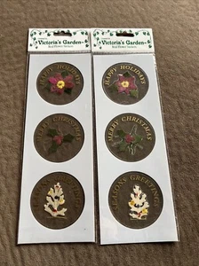 Victorias Garden Real Flower Sticker - Weihnachten Happy Holidays Season Greeting - Bild 1 von 1
