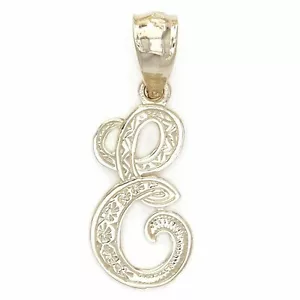 14k Yellow or White Gold Initial Letter Alphabet A-Z Charm Pendant - Picture 1 of 14