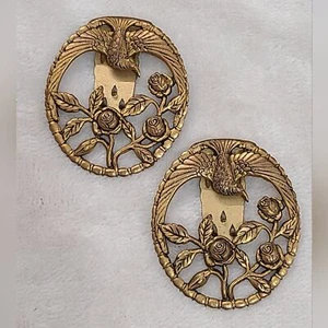 Antike Art Deco Vogel & Blumen Fell Clip - 2er Set - Bild 1 von 4