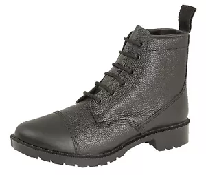 Grafters 6 Eye Black Cadet Army Combat Work Parade Grain Leather Boots Size 4-12 - Picture 1 of 3