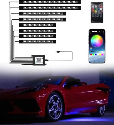 RGB LED Lights Mounted in Engine Bay/Side Cove/Footwell for Corvette C8 Z51 Z06 - Image 1 of 4