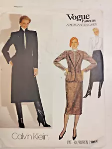 Blazer Jacket Blouse Pencil Skirt 14 Vogue 1063 Sewing Pattern VTG Calvin Klein - Picture 1 of 8