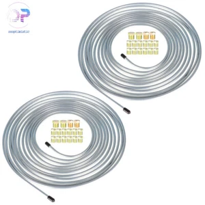 LABLT 2PC 1/4 OD 25ft Coil Roll & 32 Tube Nut Fittings Brake Line Tubing Kit - Picture 1 of 7