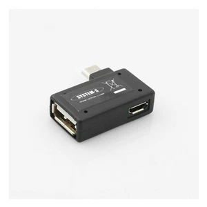 SYSTEM-S Adapter USB A Socket On Micro USB on the Right Gewinkelter Plug OTG - Zdjęcie 1 z 1