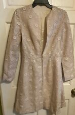 Vintage 80s(?)Cream Poly Lace Tailored Jacket Bridal Chic Classic Romantic S~EXC