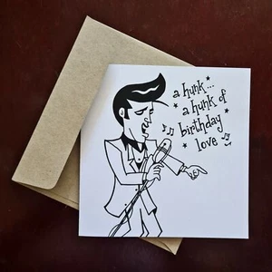 ELVIS PRESLEY Birthday Card / Rock n Roll / Burning Love / Jailhouse Rock - Picture 1 of 1