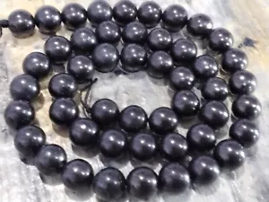 Natural Russian Shungite, Grade AB, Black, 8mm Approx 47 pce. Free Post OZ - Picture 1 of 3