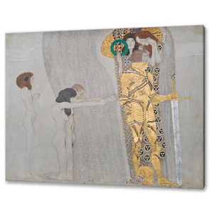 Gustav Klimt Sehnsucht nach Glück Reproduktion Leinwandbild Wandbild - Bild 1 von 8
