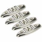 4PCS 6 Inch Marine Boat Dock Mooring Cleat Flip Up Stainless Steel Folding Cleat