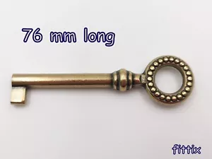 Llave ornamentada Muebles antiguos de estilo vintage 76 mm Skeleton Barrell Brass - Imagen 1 de 3