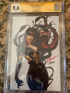 Amazing Spider-Man #21 CGC SS 9.6 -Scott Hannah-P Villalobos Virgin Exclusive - Picture 1 of 4