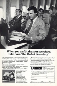 Lanier: Taschensekretär Flugzeug Vintage Printanzeige 1976 - Bild 1 von 1