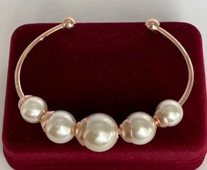Luxus Perlen Armband Armreif Perle 750er Rosegold 18K vergoldet Damen - Bild 1 von 6