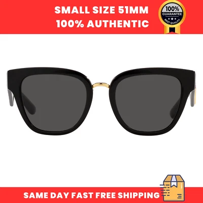 Dolce & Gabbana Women's Sunglasses DG4437 501/87 Black Butterfly Dark Gray 51mm - Image 1 of 4