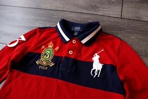 POLO RALPH LAUREN RUGBY SWEATSHIRT BOYS RED/BLUE BIG LOGO PONY #3 YOUTH SIZE 5 - Picture 1 of 8