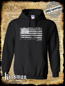 United States Flag Distressed Logo Hoodie USA - Picture 1 of 1