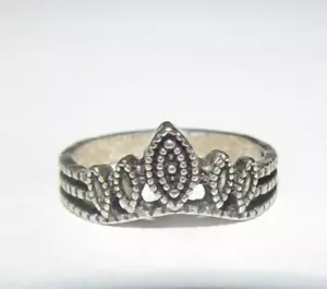 SILBER BAND GROBEN RING Größe 6,25 Krone Diadem Design - Bild 1 von 4
