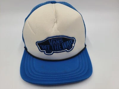 Vans Off The Wall Malla Camionero Snapback Gorra Gorra Skate Surf Hombres Mujeres Blanco Azul Foto 1 de 4