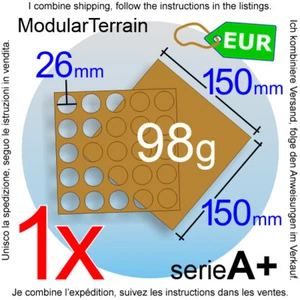 1x Movement Tray With 26mm Round Holes 5x5 (A+) 25mm Base War Hammer 40k - Imagen 1 de 8