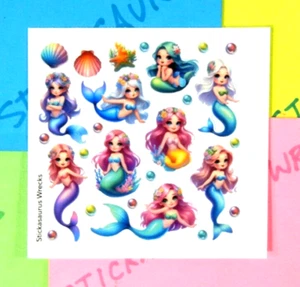 Mermaids & Shells Mini Mod Sticker Sheet - Picture 1 of 3