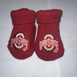 OSU Ohio State University Two Feet Ahead Baby Booties,Size Newborn,Red - Picture 1 of 7